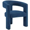 Image de Fauteuil en tissu texturé bleu FAVINA