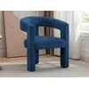Image de Fauteuil en tissu texturé bleu FAVINA