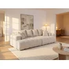 Image de Canapé 4 places confort assise profonde en tissu texturé beige MOTINO