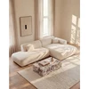 Image de Canapé d'angle droit ouvert en tissu bouclette blanc POGNI de Maison Céphy