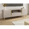 Image de Meuble TV avec 2 portes, 1 tiroir et 1 niche - Beige et Doré - MARZIALO