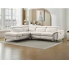 Image de Canapé d'angle gauche relax électrique en tissu chiné beige CADILO