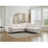 Image de Canapé d'angle droit relax électrique en tissu chiné beige CADILO