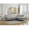 Image de Canapé d'angle droit relax électrique en tissu chiné gris clair CADILO