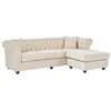 Image de Canapé dangle chesterfield réversible en velours beige TOLEDO