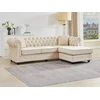 Image de Canapé d'angle chesterfield réversible en velours beige TOLEDO