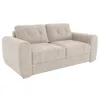 Image de Canapé 3 places convertible express en tissu beige - Couchage 140 cm - Matelas 22 cm avec mémoire de forme - BOLIPO