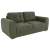 Image de Canapé 3 places convertible express en tissu vert - Couchage 140 cm - Matelas 22 cm avec mémoire de forme - BOLIPO
