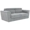 Image de Canapé 4 places convertible express en tissu texturé gris - Couchage à lattes larges 160 cm - Matelas 22 cm avec mémoire de forme -