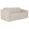 Image de Canapé 3 places convertible express en tissu texturé beige - Couchage 140 cm - Matelas 22 cm avec mémoire de forme - DARIELO