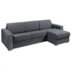 Image de Canapé dangle réversible convertible express en tissu texturé gris anthracite - Couchage 160 cm - Matelas 14 cm - CALITO