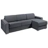 Image de Canapé dangle réversible convertible express en tissu texturé gris anthracite - Couchage lattes larges 160 cm - Matelas 22 cm avec