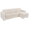 Image de Canapé dangle réversible convertible express en tissu texturé beige - Couchage lattes larges 140 cm - Matelas 18 cm - CALITO