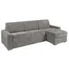 Image de Canapé dangle réversible convertible express en velours côtelé gris clair - Couchage 160 cm - Matelas 18 cm - CALITO