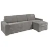 Image de Canapé dangle réversible convertible express en velours côtelé gris clair - Couchage lattes larges 160 cm - Matelas 22 cm avec