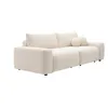Image de Canapé 4 places convertible en tissu chiné crème DAVISO