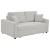 Image de Canapé 3 places convertible en tissu beige INIZOR