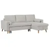 Image de Canapé dangle convertible et réversible en tissu beige avec coffre de rangement KORI
