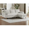 Image de Canapé d'angle convertible et réversible en tissu beige avec coffre de rangement KORI