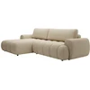 Image de Canapé d'angle gauche convertible en tissu beige FRIDORA