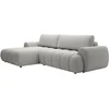 Image de Canapé d'angle gauche convertible en tissu gris clair FRIDORA