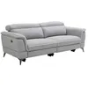 Image de Canapé 3 places relax électrique en tissu gris clair MACARI