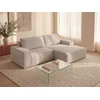 Image de Petit canapé d'angle droit convertible en velours côtelé beige AMELIA