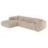 Image de Grand canapé dangle gauche convertible express en velours côtelé fines côtes beige - Couchage 140 cm - Matelas 13 cm mémoire de