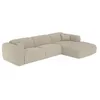 Image de Grand canapé dangle droit convertible express en tissu chiné beige - Couchage 140 cm - Matelas 13 cm mémoire de forme POGNI