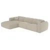 Image de Grand canapé dangle gauche convertible express en tissu chiné beige - Couchage 140 cm - Matelas 13 cm mémoire de forme POGNI