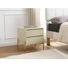 Image de Lot de 2 tables de chevet 2 tiroirs - MDF et métal - Beige et doré - KORASA