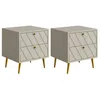 Image de Lot de 2 tables de chevet - 2 tiroirs - Beige - TEODA