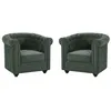 Image de Lot de 2 fauteuils en tissu vert CHESTERFIELD