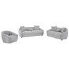 Image de Canapé 3 places 2 places et un fauteuil en tissu texturé gris clair NAFEKI
