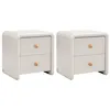 Image de Lot 2 tables de chevet avec 2 tiroirs - Beige - SELORINA