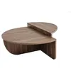 Image de Lot de 2 tables basses - Naturel foncé - ALOEVA II