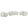 Image de Canapé 3 places 2 places et fauteuil en tissu texturé blanc cassé KIMACA