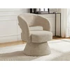 Image de Fauteuil pivotant en tissu texturé beige NAROLIA de Maison Céphy