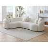 Image de Canapé d'angle gauche en tissu bouclette blanc LAPIOTA de Maison Céphy