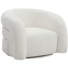 Image de Fauteuil pivotant en tissu bouclette blanc LAPIOTA de Maison Céphy