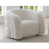 Image de Fauteuil pivotant en tissu bouclette blanc LAPIOTA de Maison Céphy