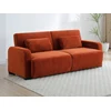 Image de Canapé 3 places convertible clic-clac en tissu chenille terracotta LOMARIO