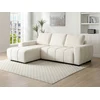 Image de Canapé d'angle gauche convertible en tissu chenille beige KOUMALO