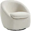 Image de Fauteuil pivotant en tissu bouclette blanc NETALIO