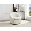 Image de Fauteuil pivotant en tissu bouclette blanc NETALIO