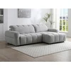 Image de Canapé d'angle droit relax avec assise coulissante électrique en tissu gris CARIALA