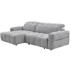 Image de Canapé dangle gauche relax avec assise coulissante électrique en tissu gris CARIALA