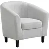 Image de Fauteuil cabriolet en tissu chiné gris clair CRISTOBAL
