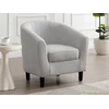 Image de Fauteuil cabriolet en tissu chiné gris clair CRISTOBAL