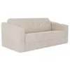 Image de Canapé 3 places convertible express en tissu texturé beige - Couchage lattes larges 140 cm - Matelas 18 cm - DARIELO
